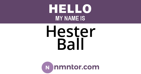 Hester Ball