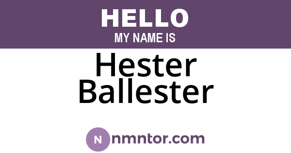 Hester Ballester