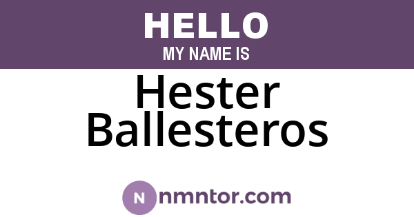 Hester Ballesteros