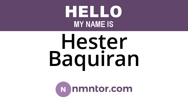 Hester Baquiran
