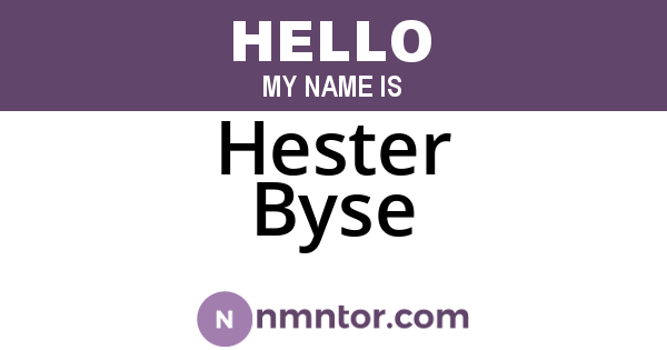 Hester Byse