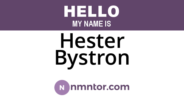 Hester Bystron