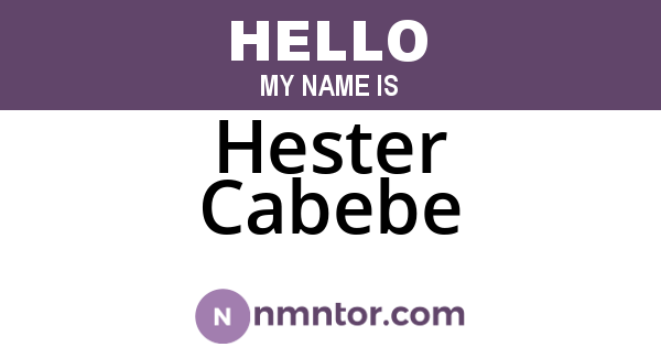 Hester Cabebe