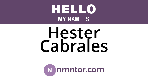 Hester Cabrales