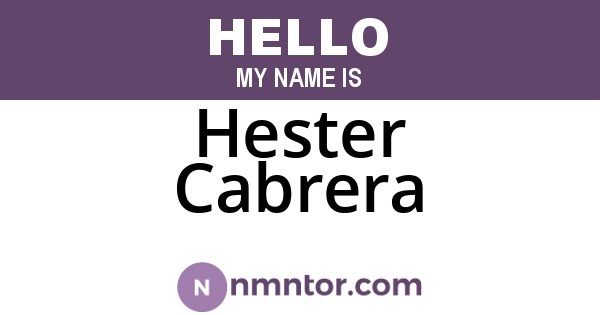 Hester Cabrera