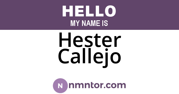 Hester Callejo