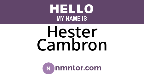 Hester Cambron