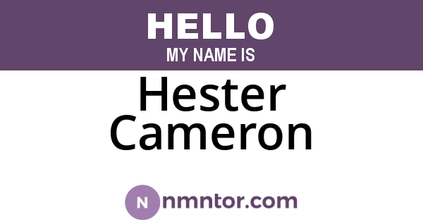 Hester Cameron