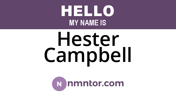 Hester Campbell