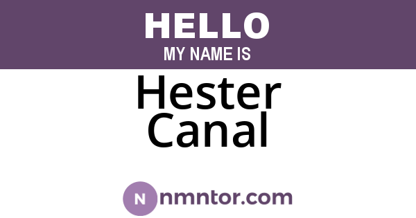 Hester Canal