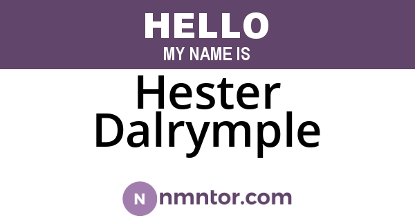 Hester Dalrymple