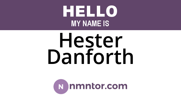 Hester Danforth