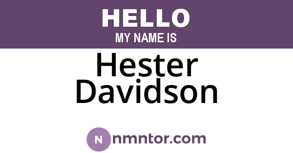 Hester Davidson