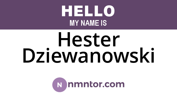 Hester Dziewanowski