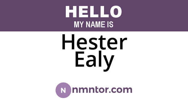 Hester Ealy