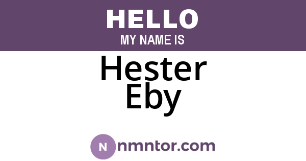 Hester Eby