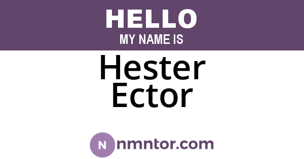 Hester Ector