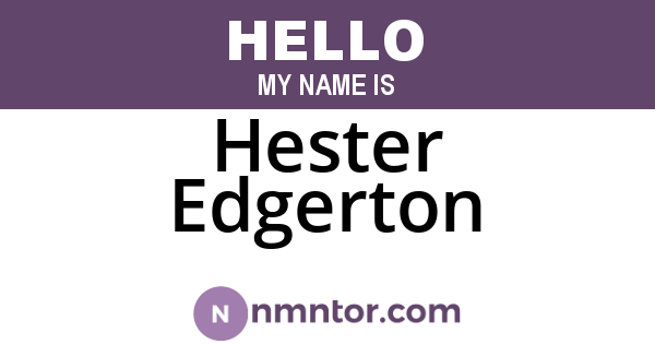 Hester Edgerton