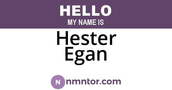 Hester Egan