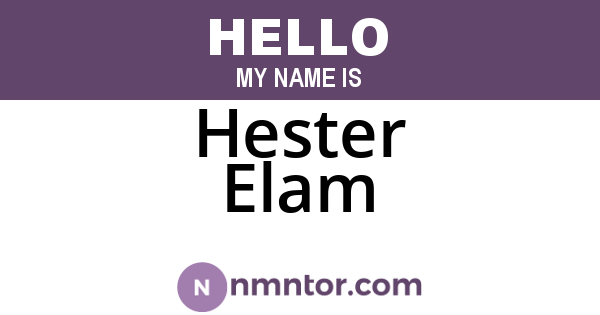 Hester Elam