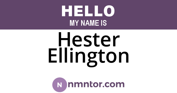 Hester Ellington