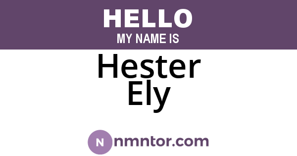 Hester Ely