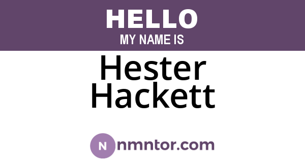 Hester Hackett