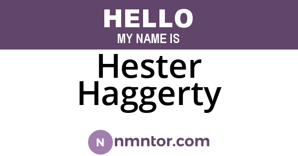 Hester Haggerty