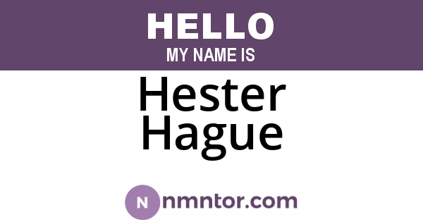 Hester Hague