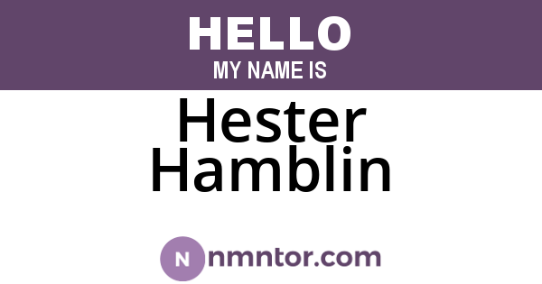 Hester Hamblin