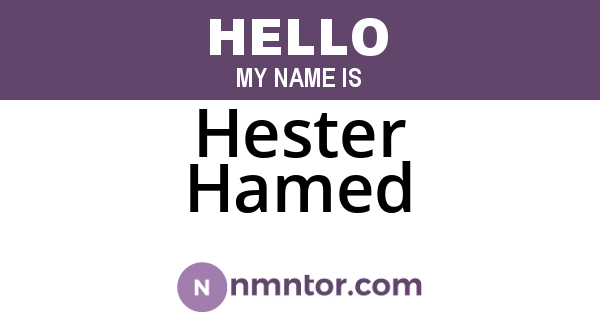 Hester Hamed
