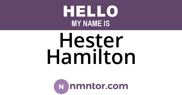 Hester Hamilton