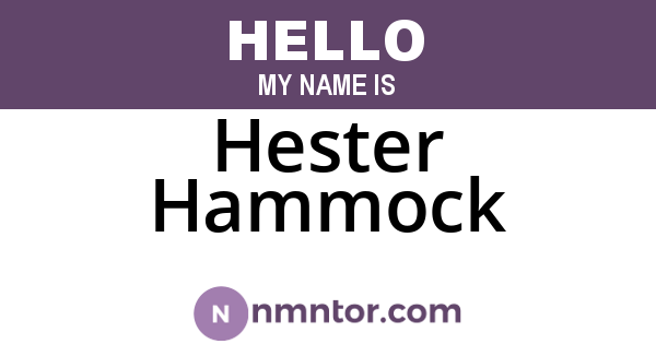 Hester Hammock