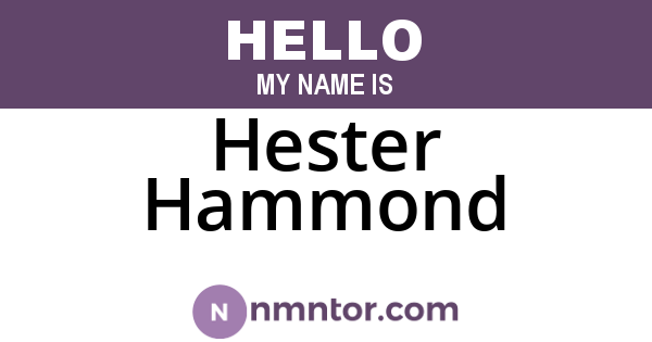 Hester Hammond