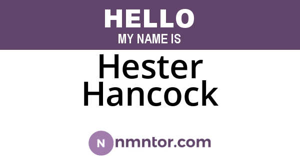 Hester Hancock