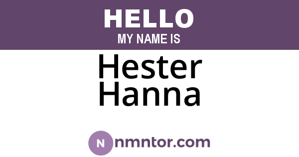 Hester Hanna