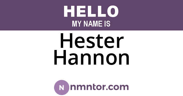 Hester Hannon
