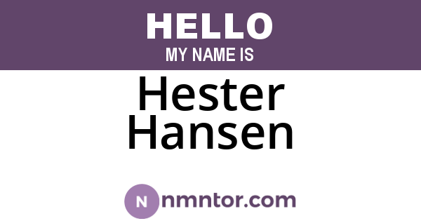 Hester Hansen