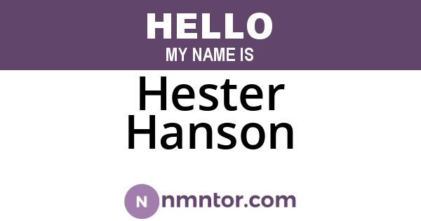 Hester Hanson