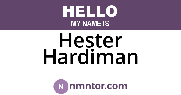 Hester Hardiman