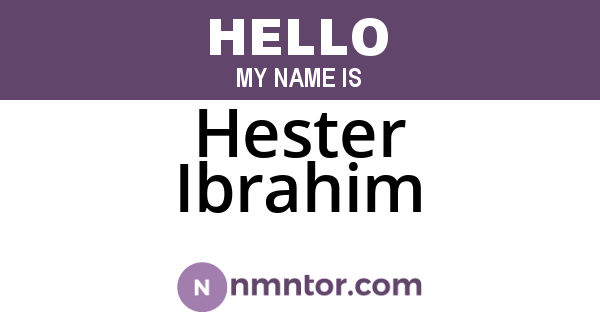 Hester Ibrahim