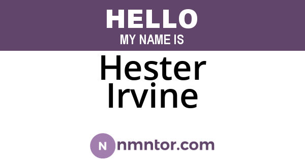 Hester Irvine