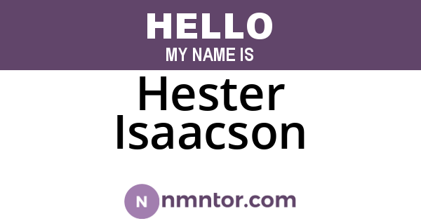 Hester Isaacson