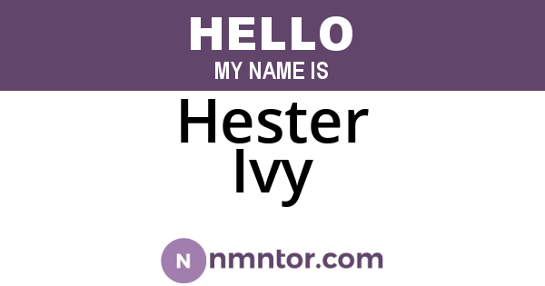 Hester Ivy