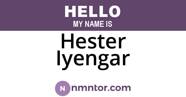 Hester Iyengar