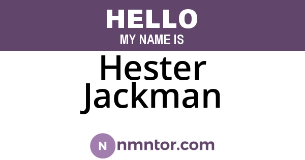 Hester Jackman