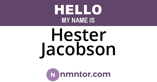 Hester Jacobson