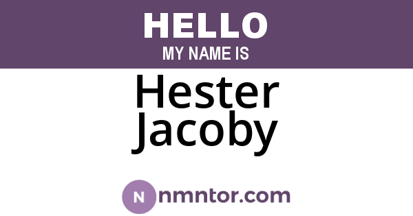 Hester Jacoby
