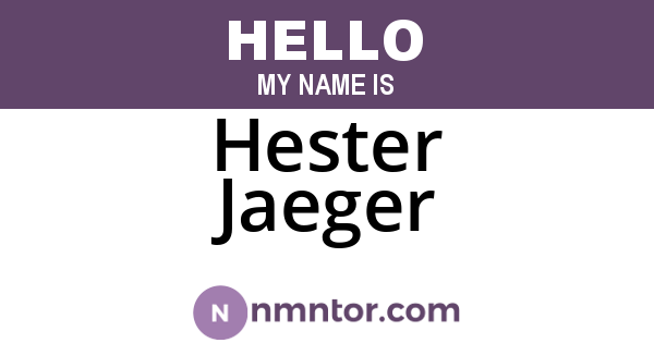 Hester Jaeger