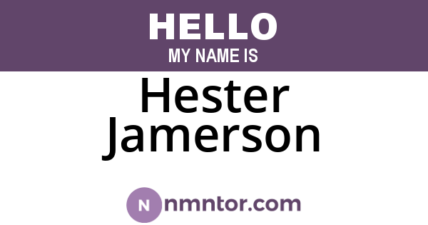 Hester Jamerson